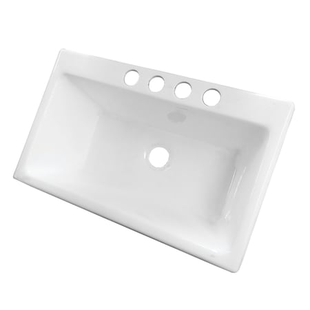Gourmetier GCKUS362211 36-Inch Cast Iron Undermount Kitchen Sink, 4-Hole, White GCKUS362211